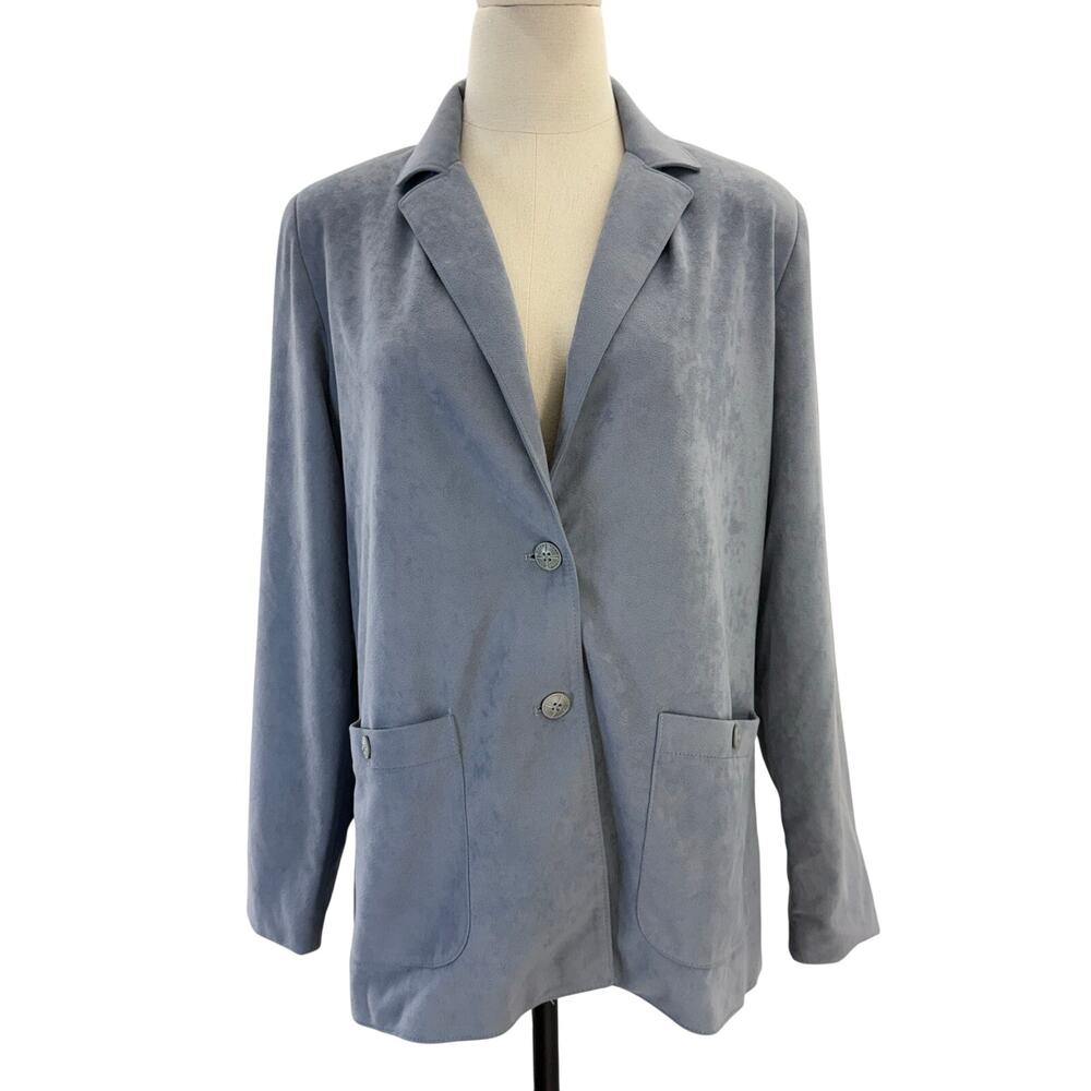 Vintage 90s Blue Blazer Jacket Women’s 10 Lined Soft Shell USA
